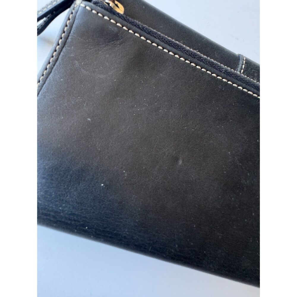 Coach Vintage Hampton Black Leather Trifold Wallet Y2K 1990s - Picture 9 of 10